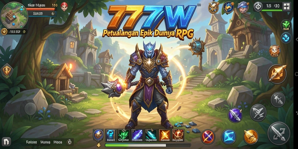 Screenshot game 7777W menampilkan aksi RPG yang mendebarkan.