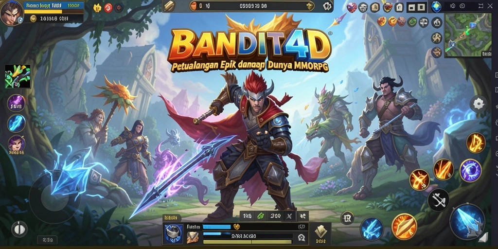 Tampilan aksi gameplay epik dalam dunia MMORPG BANDIT4D.
