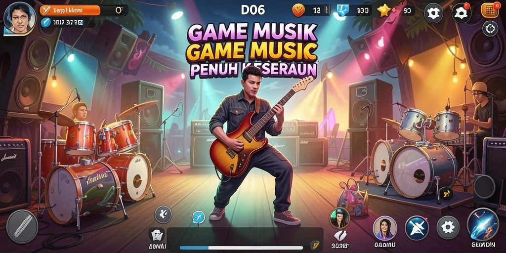 Gameplay seru D06 dengan irama musik yang memikat.