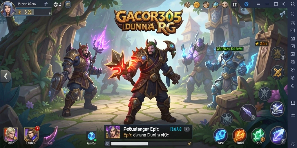 Screenshot menampilkan aksi seru di dunia RPG GACOR305.