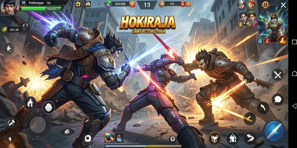 Tampilan seru dari HOKIRAJA saat beraksi dalam gameplay yang menegangkan.