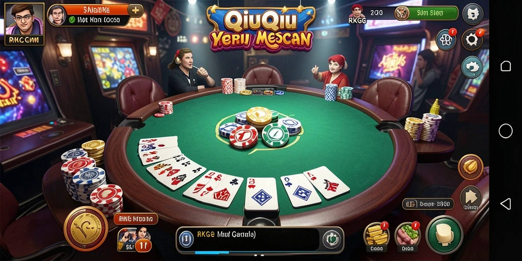Screenshot gameplay RKGG dengan atmosfer permainan QiuQiu yang menarik.