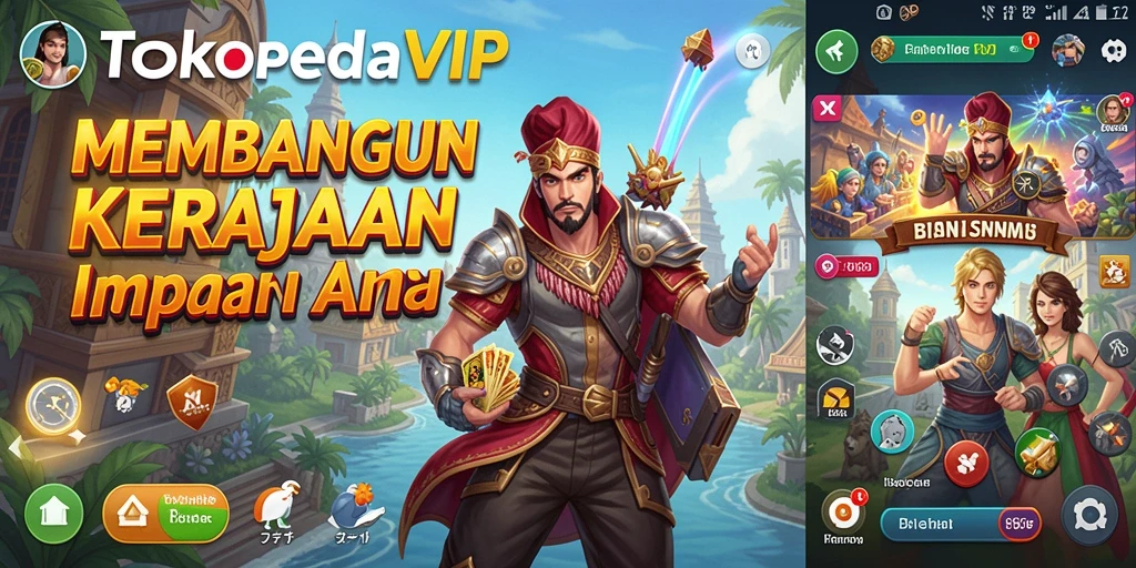 Screenshot gameplay dari TOKOPEDIAVIP menampilkan momen membangun bisnis.