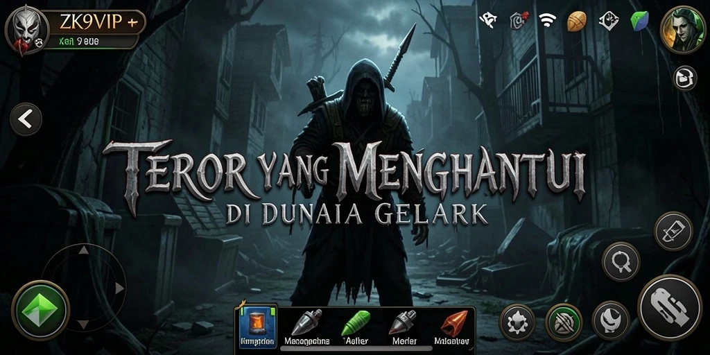 Screenshot utama ZK9VIP menampilkan gameplay menyeramkan yang memikat.